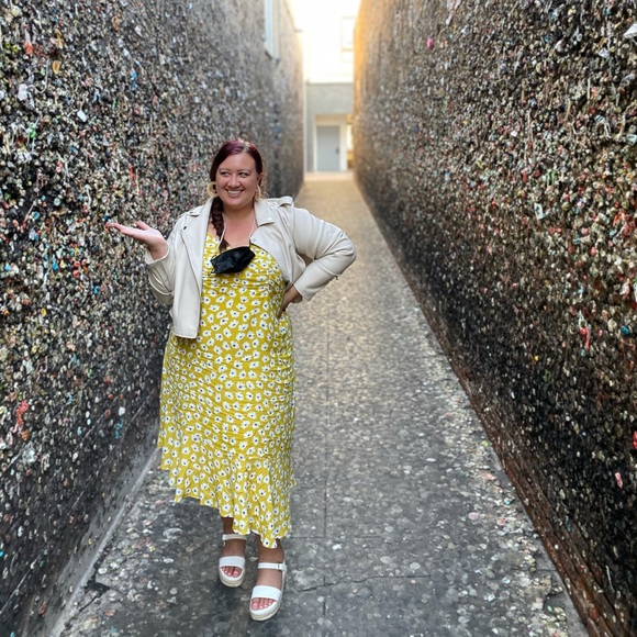 Yellow And White Floral Midi Dress - Picture 1 of 5